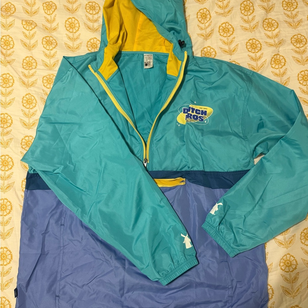 Dutch Bros Blue and Yellow Windbreaker